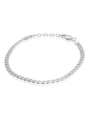 NWT Tori Flat Curb Chain Bracelet // Italian Rhodium Plated